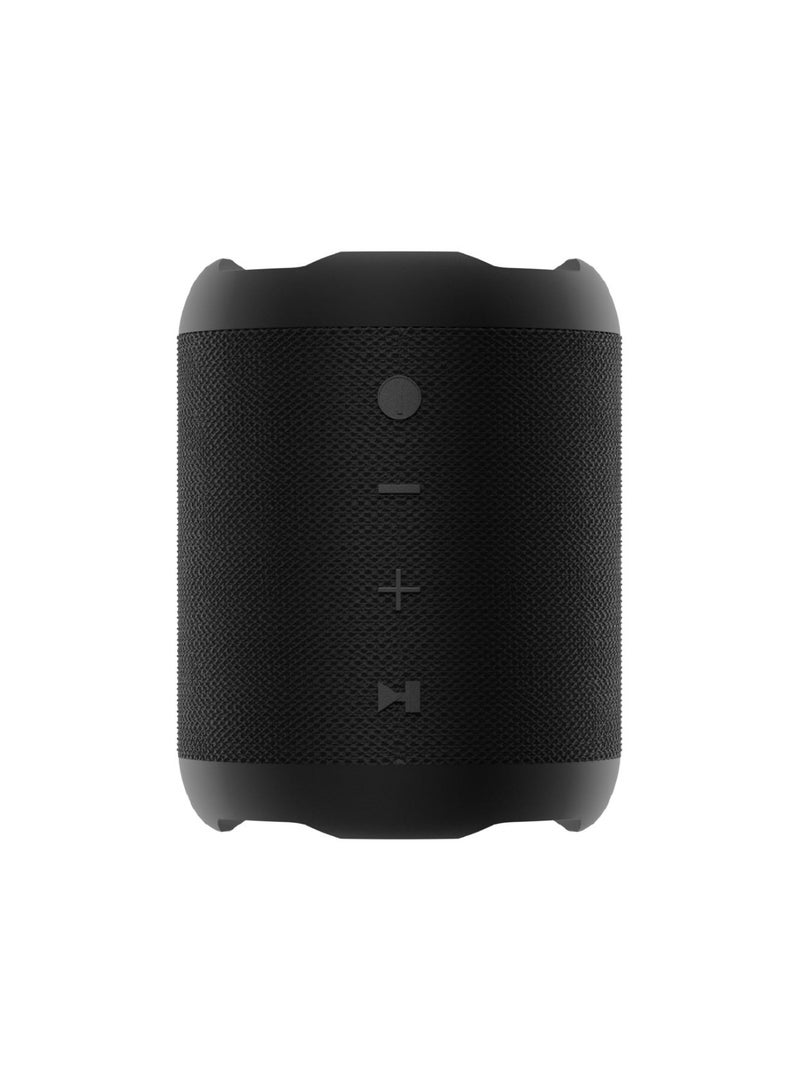 جوس مكبر الصوت المحمول JUICE Boom 360 بتقنية البلوتوث بقدرة 5 واط، متوافق مع الهواتف الذكية والأجهزة اللوحية وأجهزة MP3، مقاوم للرذاذ بمعيار IPX4، مع نطاق بلوتوث يصل إلى 10 أمتار، باللون الأسود. - Image 1